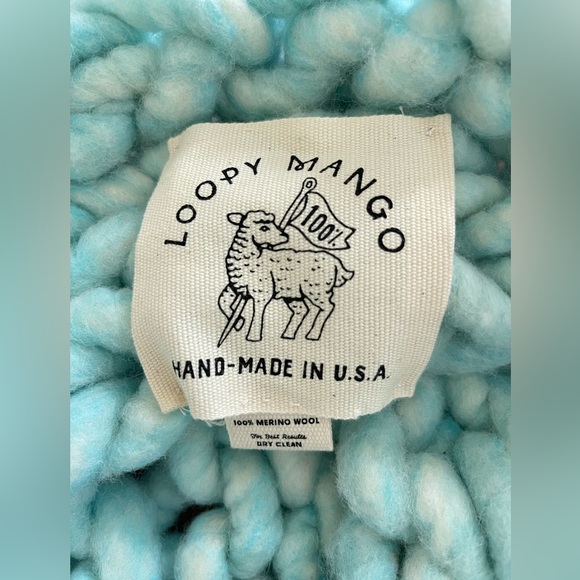 New Free People Loopy Mango Scarf Shrug Sweater Merino Wool Handmade - Picture 3 of 3